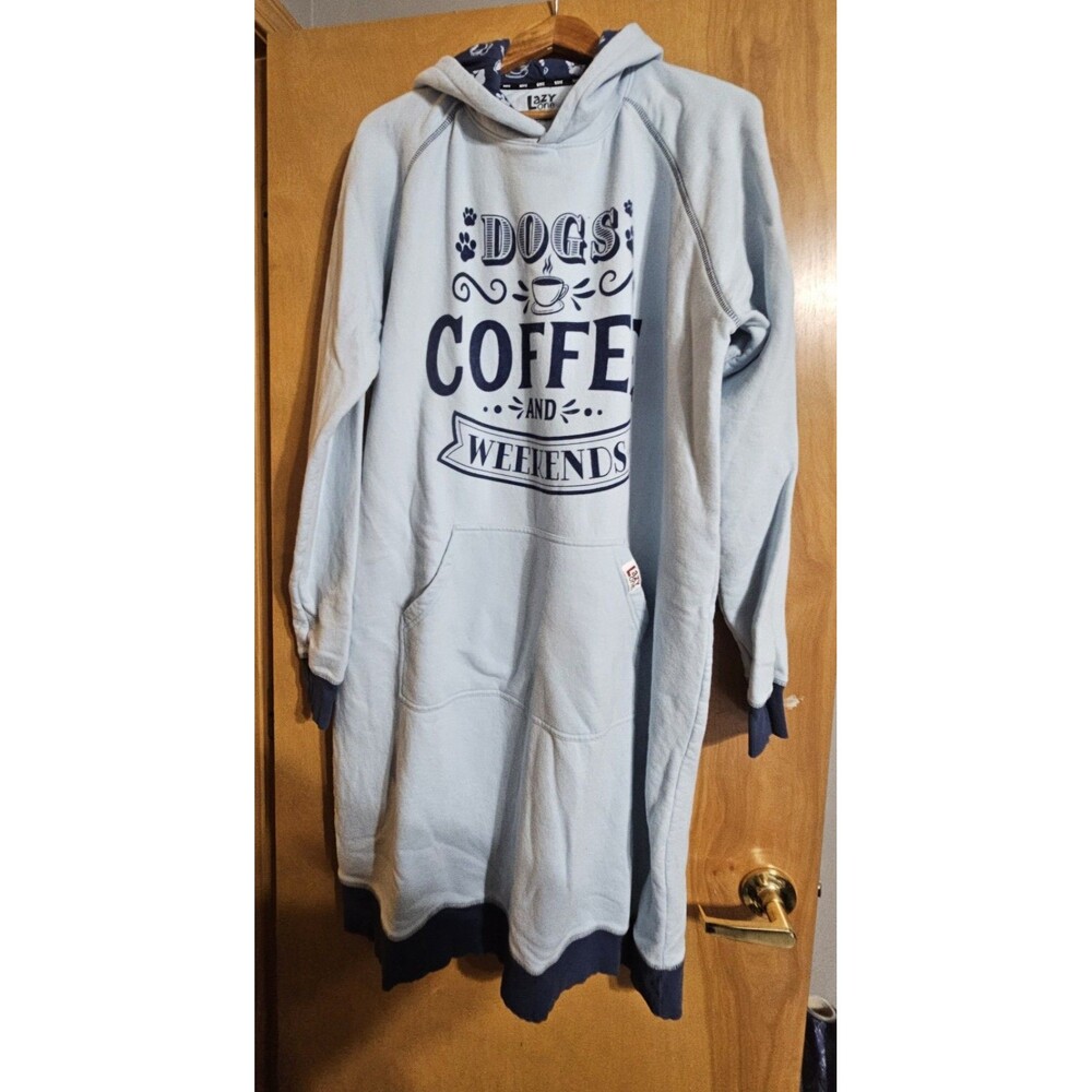 LazyOne Moose Sleep Hoodie Lounger Pajamas L/XL Olive Green Cabin Hooded